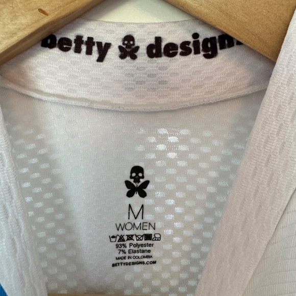 Betty Designs F*ck Cancer White Neon Colors Print Women’s Cycling Top Sz Medium - Picture 4 of 4